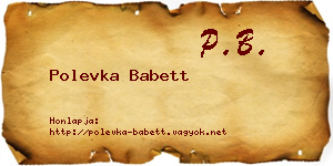 Polevka Babett névjegykártya
